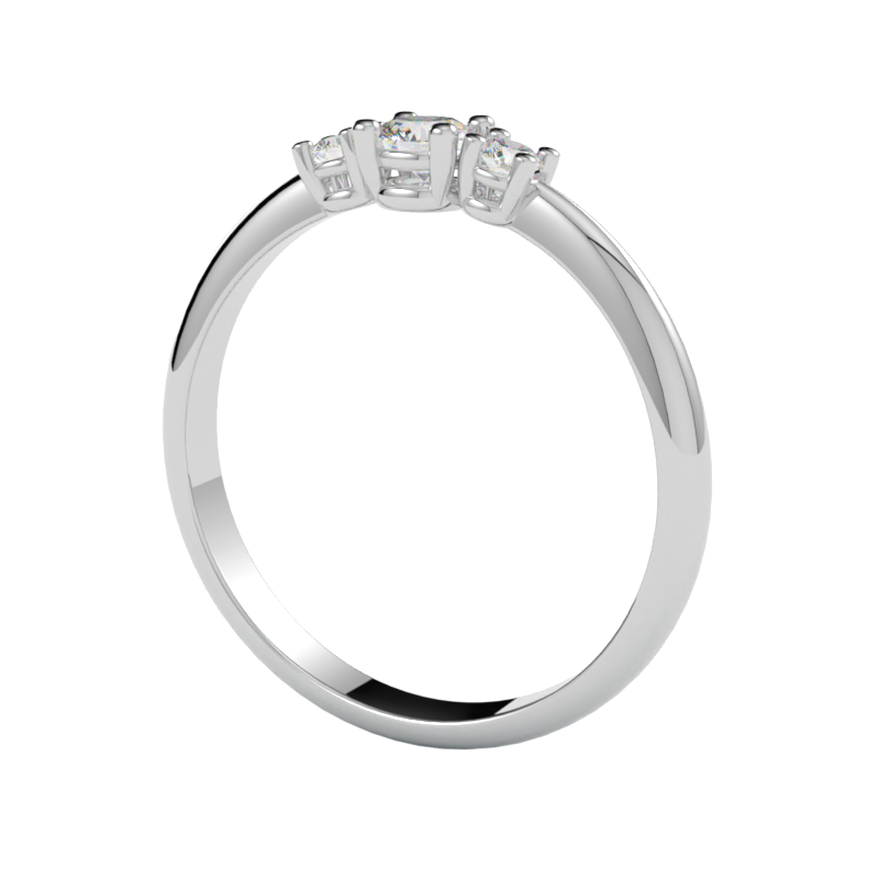 Pierścionek z diamentem Helios – złoto białe 750 – GOLDPORT